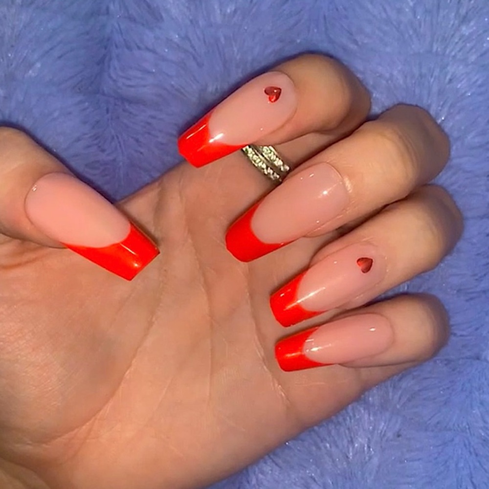 BUY ONE GET ONE FREE❗️Red French Press On Nails ❤️